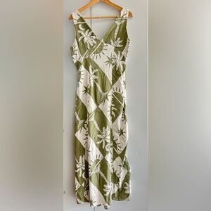 Paper Heart Women’s Maxi Dress Sz Large Palm Tree Print Beach Summer Sleeveless